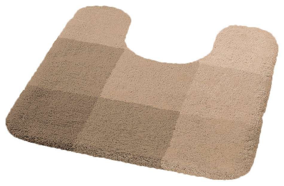 Beige Luxury Non Slip Washable Bathroom Rug, Square, Pedestal