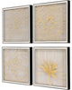 Golden Organics I, 4-Piece Set Framed Art
