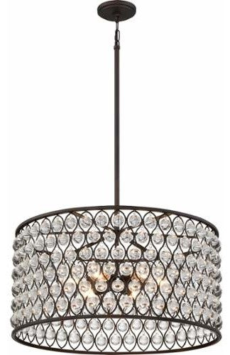 Quoizel AX2826PN Six Light Pendant Alexandria Palladian Bronze