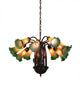 Meyda Lighting 15997 20"W Amber/Green Pond Lily 12 Lt Chandelier