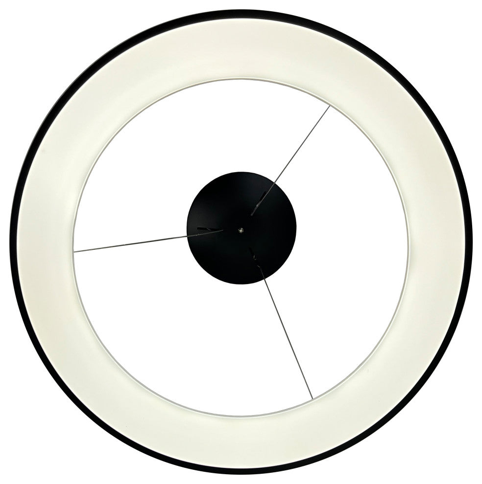 Alom 48-Watt Integrated LED Black 32" Circular Pendant