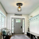 Mini globe glass ceiling light industrial balck semi flush mount ceiling light f