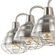 Levi 24.5" 3-Light Industrial Farmhouse Iron LED Vanity, Nickel