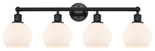 Innovations 616-4W-BK-G121-6 4 Light 33" Bath Vanity Light, Matte Black