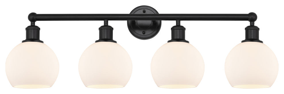 Innovations 616-4W-BK-G121-6 4 Light 33" Bath Vanity Light, Matte Black