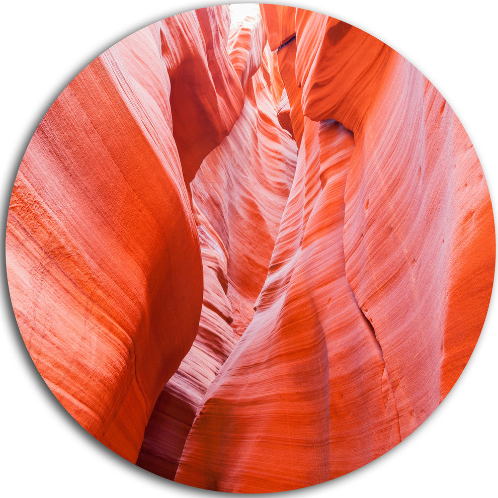 Antelope Canyon Walls, Landscape Photo Round Metal Wall Art, 11"