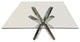 60" Square Clear Glass Top Table With Chrome Base