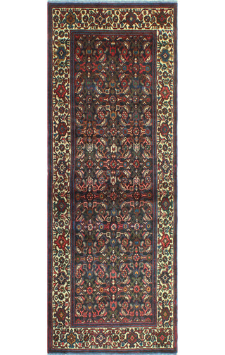 Fine Vintage Distressed Demet Charcoal/Ivory Runner, 3'4 x 9'5