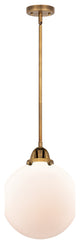 Beacon Mini Pendant, Brushed Brass, Matte White, Matte White