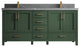 Malibu 72 Double Sink Bath Vanity in Lafayette Green 2" Piatra Gray