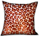 Emberglow Velvet Cheetah Red Animal Motif Luxury Throw Pillow 22"x22"