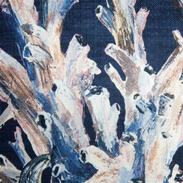 Tracy Upton Ocean Reef Coral on Navy Throw Pillow, 20"x20"