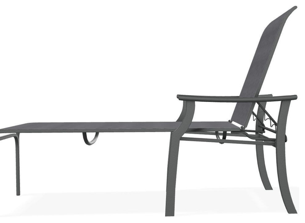St. Catherine Sling 4-Position Outdoor Chaise Lounge, Augustine Pewter/Graphite