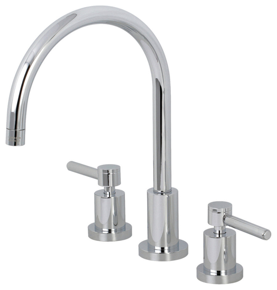 Kingston Brass Widespread Kitchen Faucet, Polished Chrome
