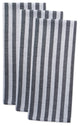 DII Black/White Stripe Dishtowel, Set of 3