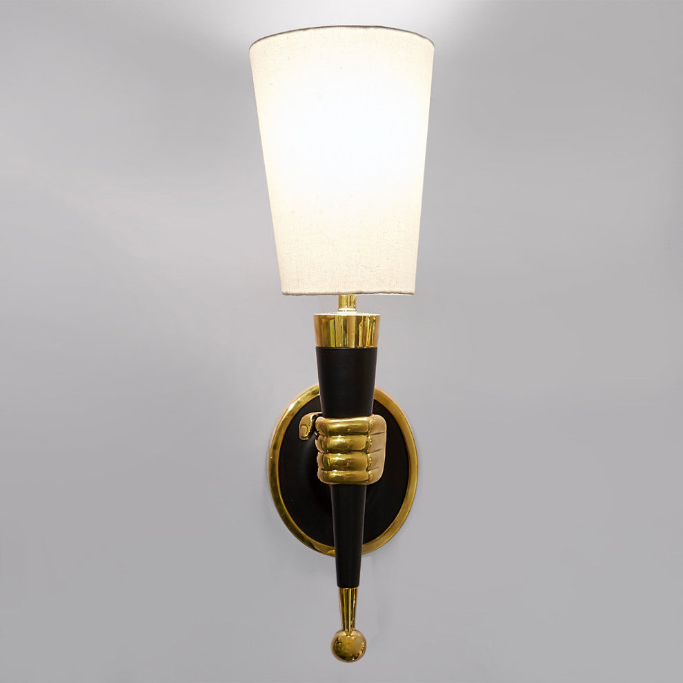 Brass Hand Sconce, Right Facing