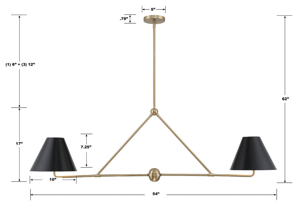 Xavier 4-Light Vibrant Gold Chandelier