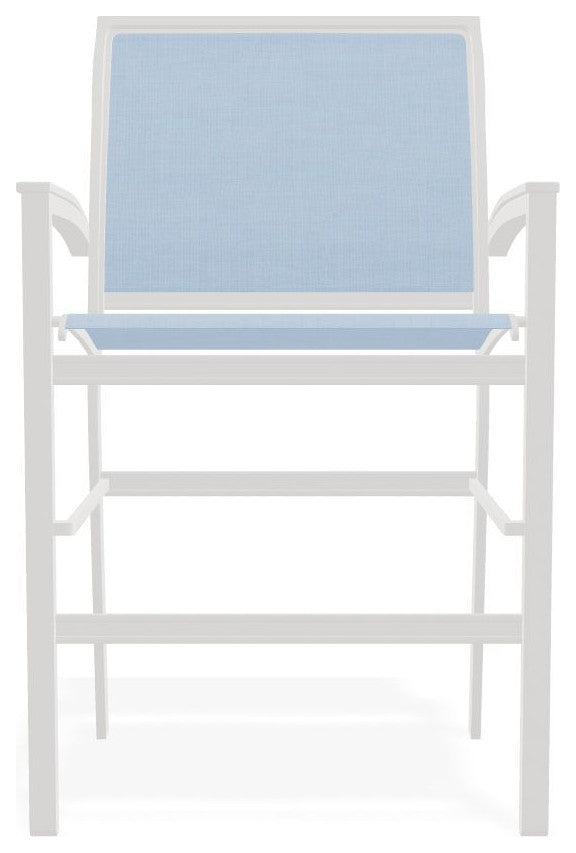 Bazza Sling Balcony Height Stackable Outdoor Stool, Sky/Snow