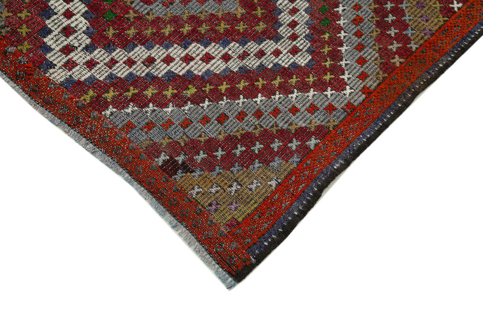 Rug N Carpet - Handmade Oriental 6' 0'' x 11' 4'' Contemporary Wool Kilim Rug