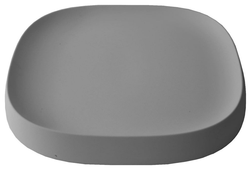 Pebble  Modern Plant Caddy with Hidden Wheels, Ash Light Gray, Large