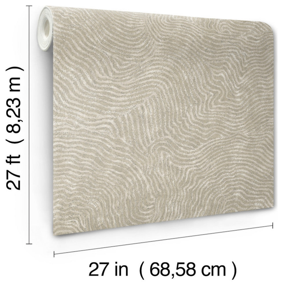 Taupe Modern Wood Wallpaper