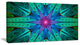 Turquoise Star Fractal Stained Glass, Abstract Canvas Art Print, 40x20