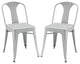 Modern Contemporary Kitchen Metal Dining Side Chair Set of 2 Gray