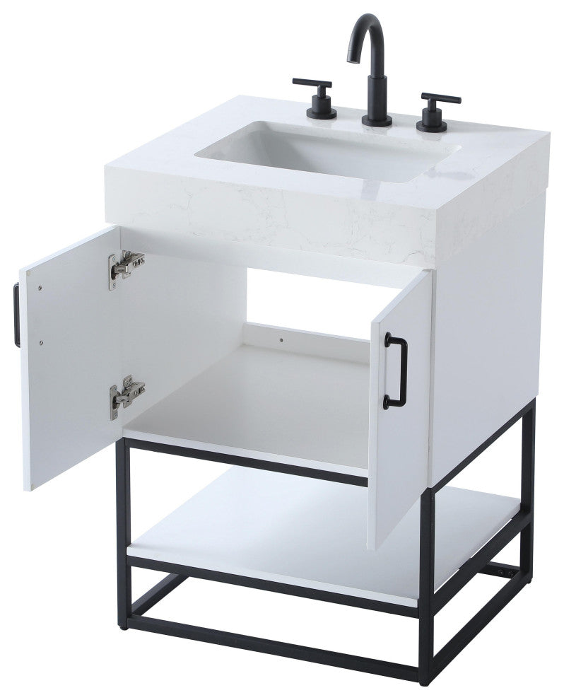 Home Living 24" Single Bathroom Vanity, White