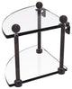 Two-Tier Corner Glass Shelf, Venetian Bronze