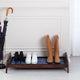 Single-Tier Brown Stand With 3-Pair Rubber Boot Tray K.C. Whistle