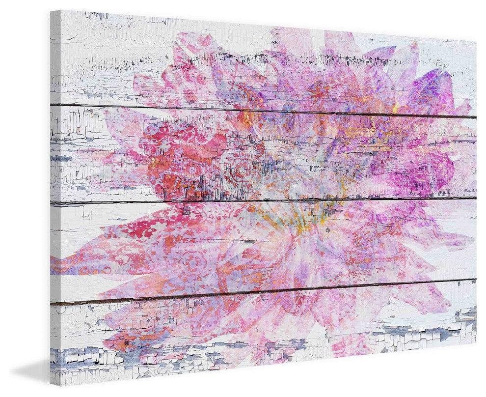 "Pink and Gold Floral" Painting Print on Canvas by Irena Orlov