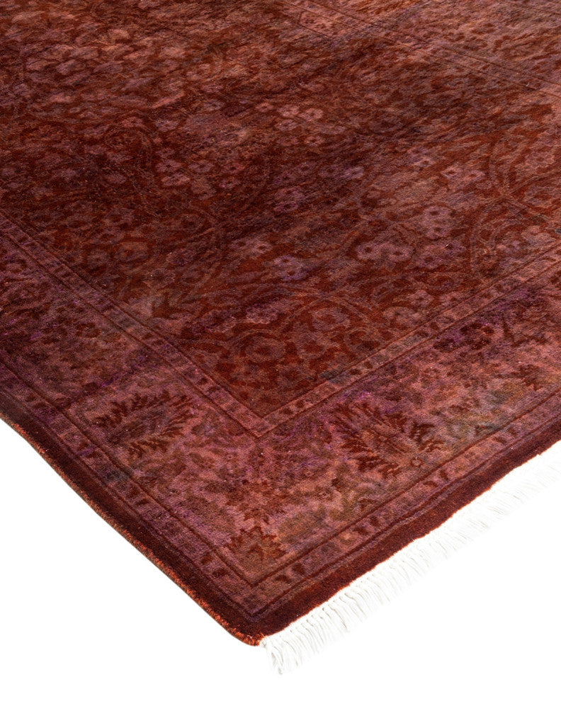Fine Vibrance, One-of-a-Kind Hand-Knotted Runner Rug Red, 2' 6" x 8' 6"