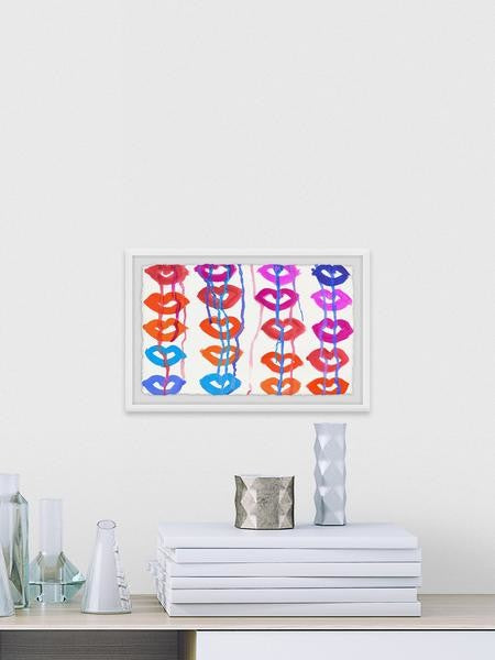 "Colored Lips" Framed Painting Print, 24"x16"