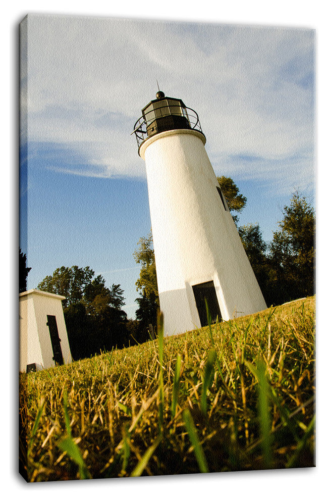 Turkey Point Lighthouse Coastal Landscape Photography Canvas Wall Art, 16" X 20"