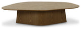 Roche Coffee Table, Brown Ash, Height: 11.4