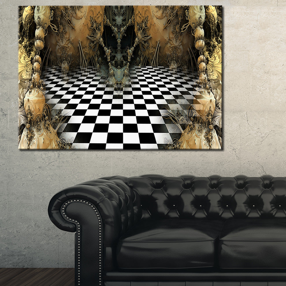 "Geometric Composition" Wide View Abstract Art Canvas Print, 32"x16"