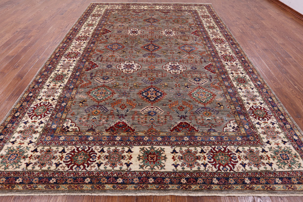 9' 10" X 13' 9" Handmade Super Kazak Wool Rug Q9780