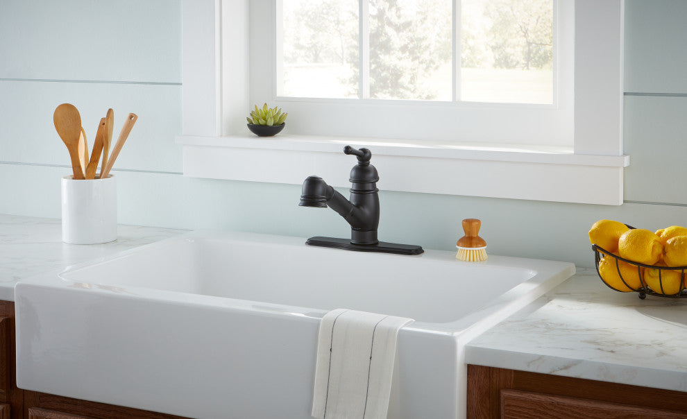 Opulence Single Handle Pull-Out Kitchen Faucet Satin Black