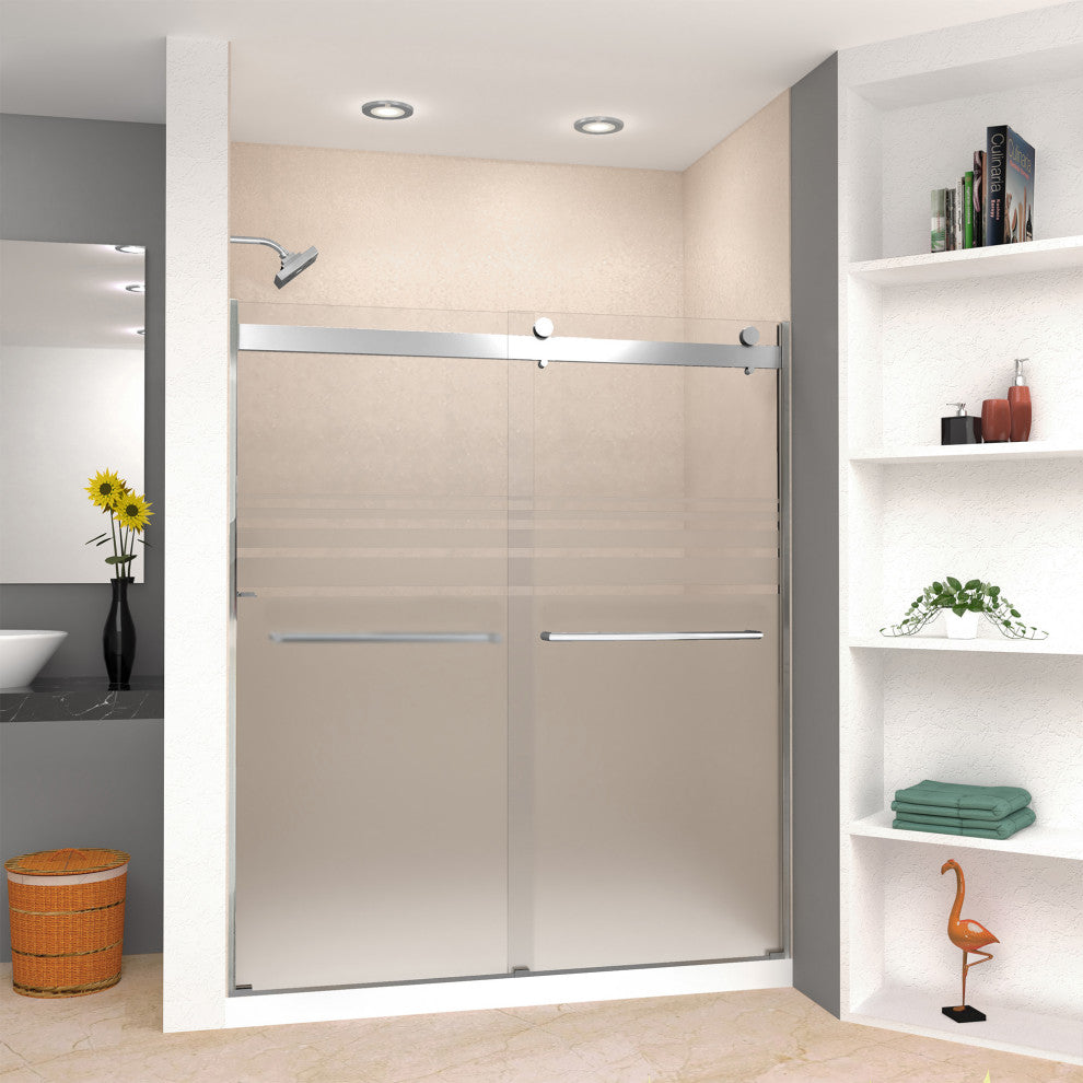 Transolid Brianna 60" W x 70" H Frameless Sliding Shower Door in Polished Chrome