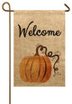 Pumpkin Burlap Garden Flag