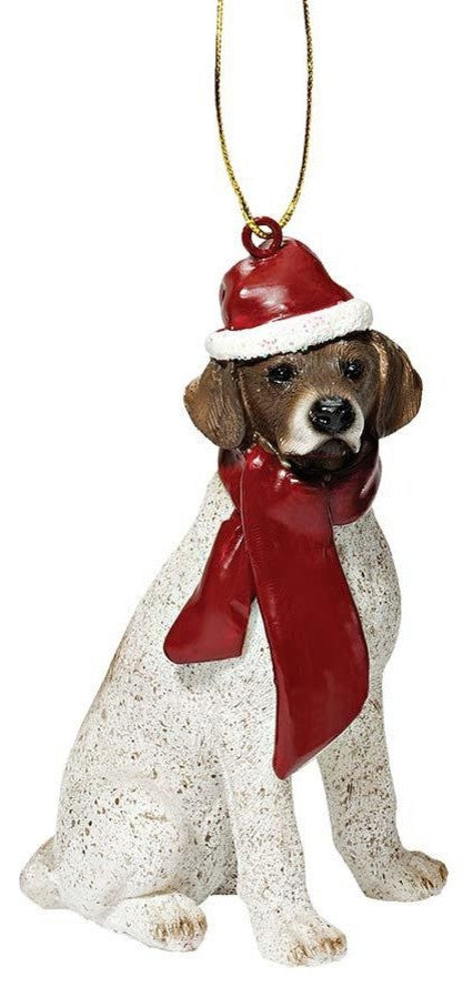 Pointer Holiday Dog Ornament Sculpture