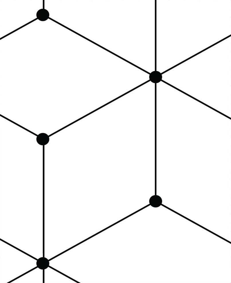 Geometric Cube Peel and Stick Vinyl Wallpaper, 24"w X 60"h
