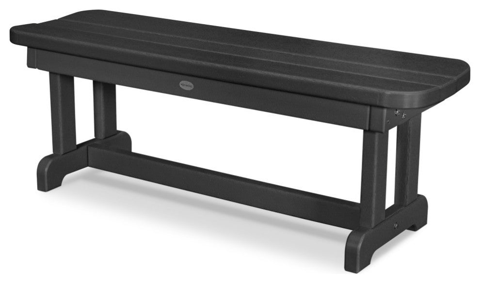 Polywood Park 48" Backless Bench, Black