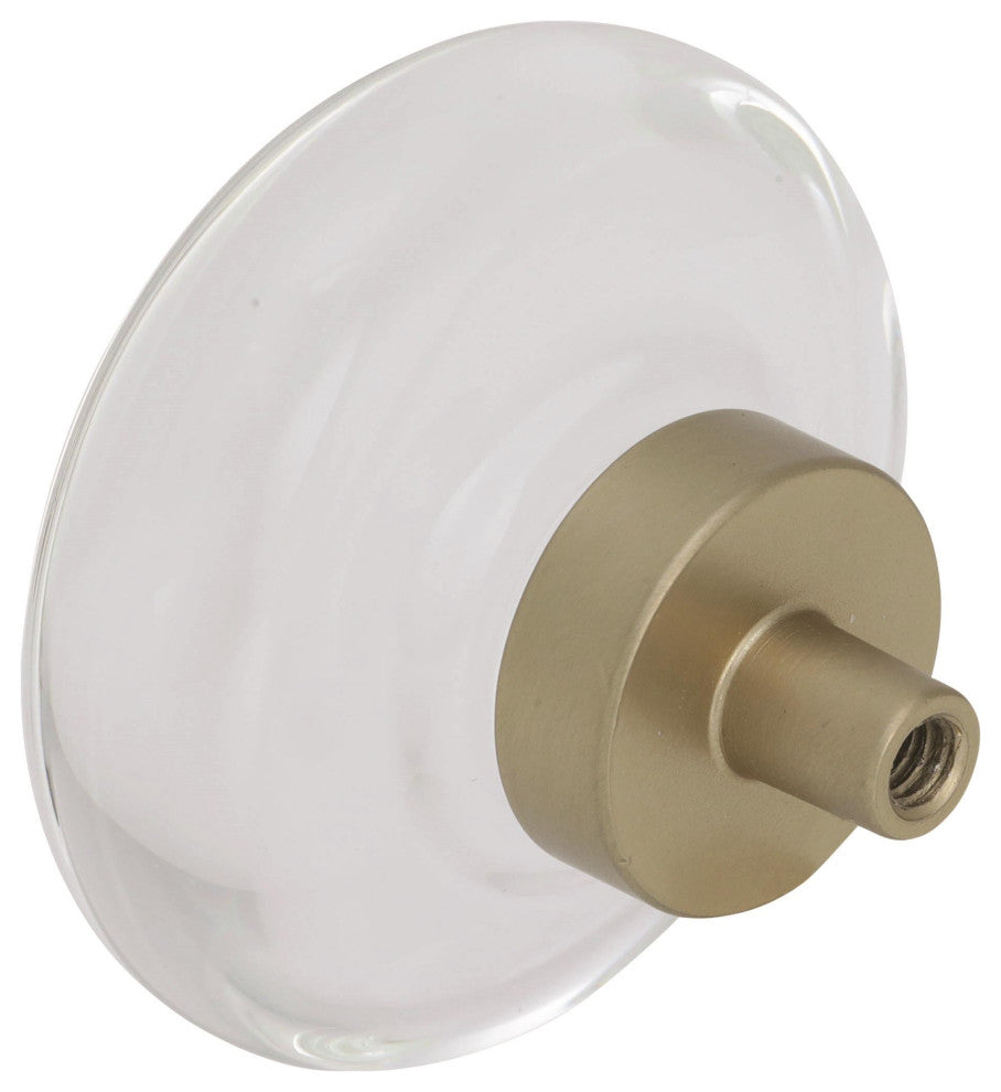 Amerock BP36652 Glacio 1-3/4 Inch Mushroom Cabinet Knob - Crystal / Champagne
