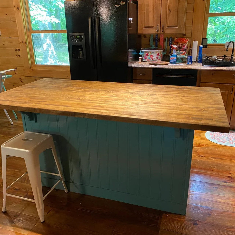 26" Deep Edge Grain Butcher Block Countertop 1.5" Thick, Red Oak, 26" X 26"