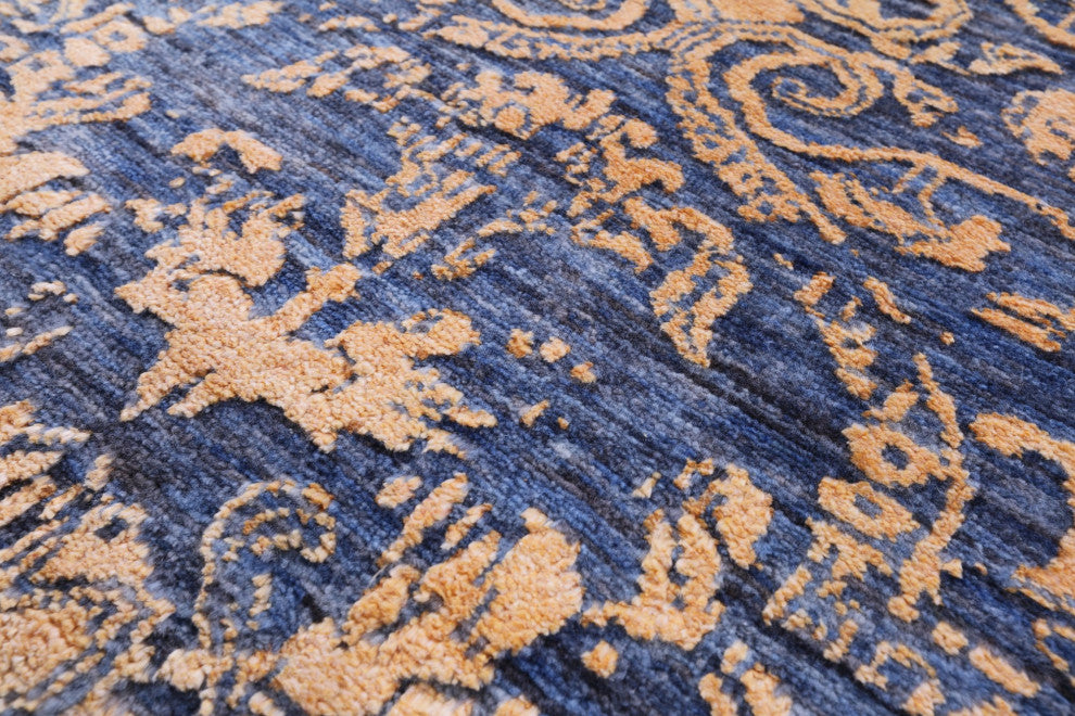Runner Modern Handmade Wool and Silk Rug 2' 6" X 12' 0" Q11822