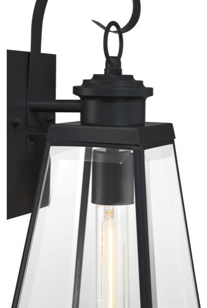 Quoizel PAX8407MBK One Light Outdoor Wall Lantern, Matte Black Finish