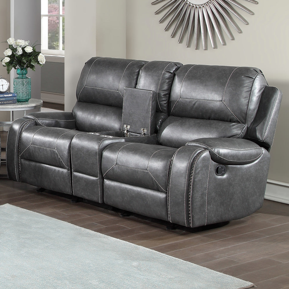 Keily Manual Reclining 3 Piece Motion Set Grey