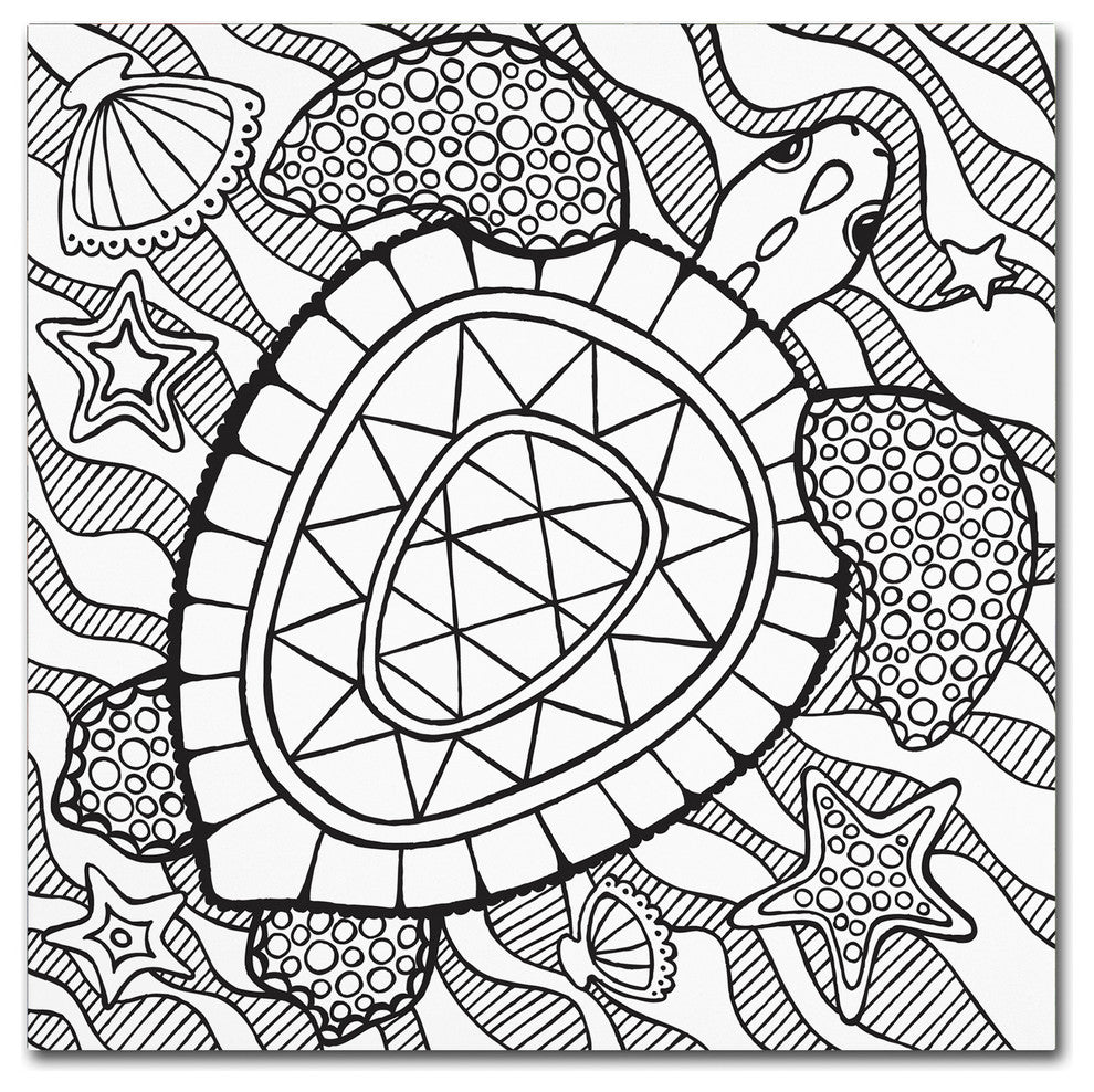 Hello Angel ''Turtle Beach'' Canvas Art, 35x35