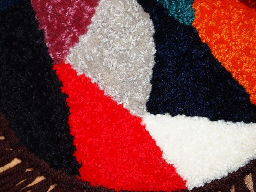 Handmade Contemporary ORA French Savonnerie Seat Cover 0.9', 27cm, 2021